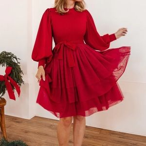 Ivy city Cosette dress in red